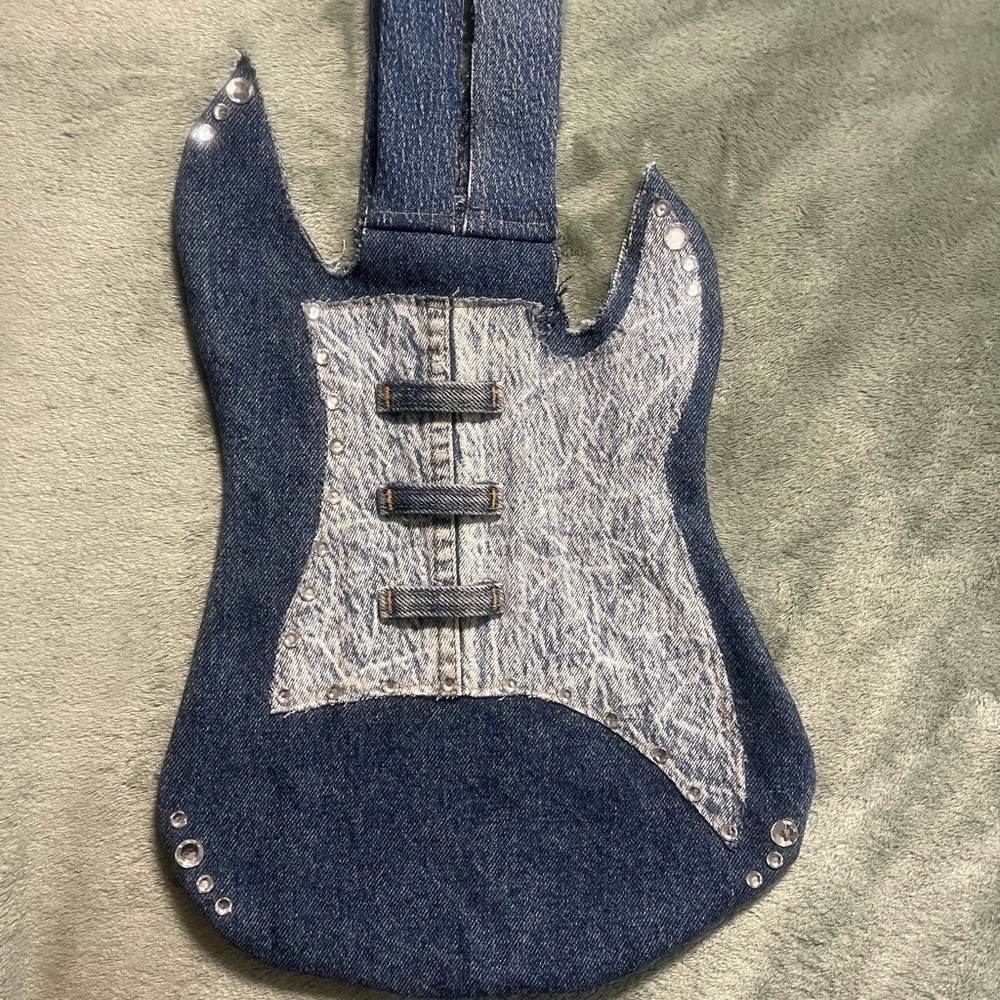 Denim Guitar Shaped Bag